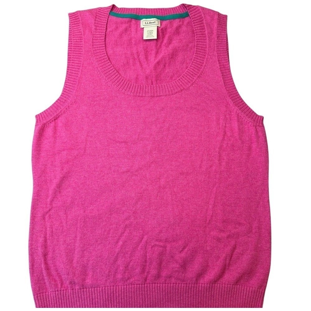 LL Bean Cashmere Blend Sweater Vest Women S Pink Knit Preppy Layering Dollcore
